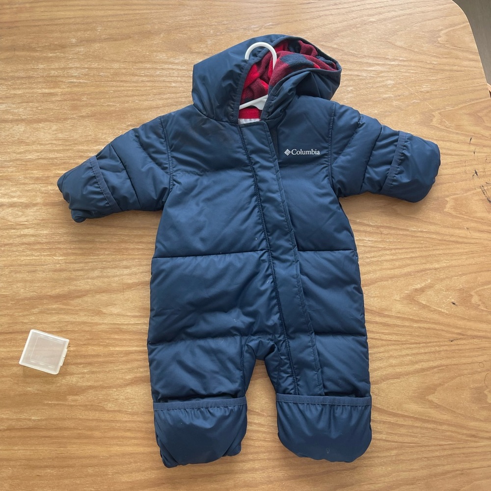 Columbia baby bunting puffer snow suit navy size 0-3 months